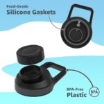 A close-up view of the Chill Oasis black replacement lid, featuring a round shape and a secure cap.
