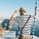 EasyAcc Universal Water Bottle Carrier Sling in black, shown holding a water bottle, with both shoulder strap and carabiner v
