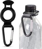 Two Iconikal water bottle holders, each with a black rubber grip and an attached aluminum carabiner, against a plain backgrou