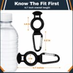 Two Iconikal water bottle holders, each with a black rubber grip and an attached aluminum carabiner, against a plain backgrou