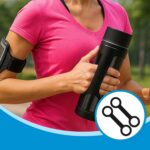Two black KAKUPPA silicone water bottle carrier grips on a white background, ready to attach to bottles.