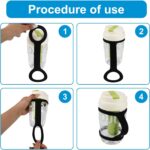 Two black KAKUPPA silicone water bottle carrier grips on a white background, ready to attach to bottles.