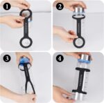 Two black MAGEDON water bottle carrier grips on a white background, designed to make bottles handheld for sports.