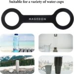 Two black MAGEDON water bottle carrier grips on a white background, designed to make bottles handheld for sports.