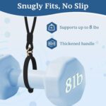 Very dark silicone handle strap securely attached to an Owala water bottle, showing its ergonomic design for carrying.